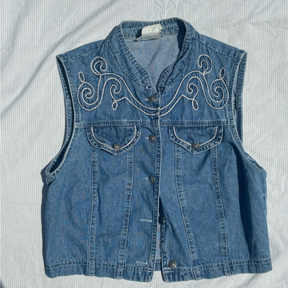 Vintage Cowboy Western Vest – Embroidered Detail